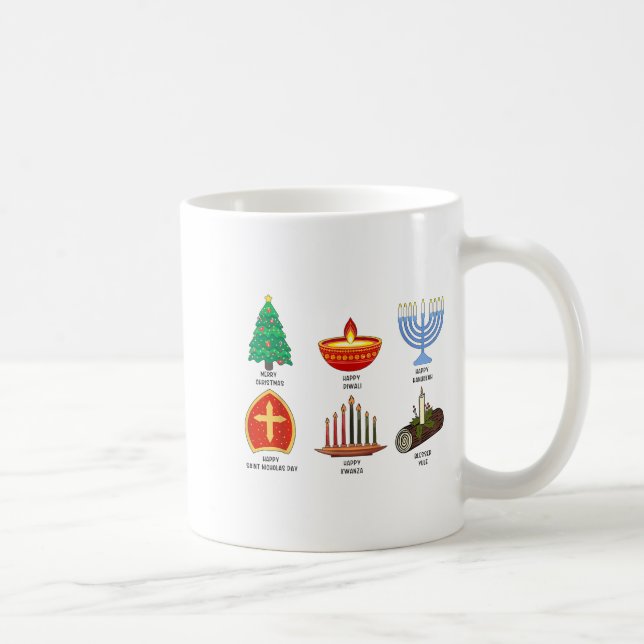 Taza De Café Happy Holidays Around The World Multicultural Cele (Derecha)