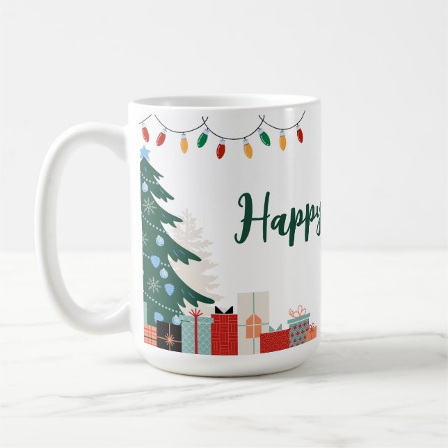 Taza De Café Happy Holidays Festive Mug (Izquierda)