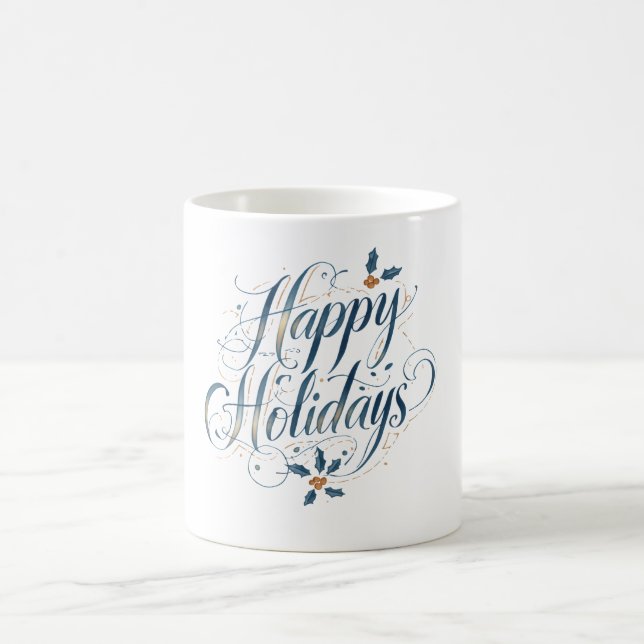 Taza De Café Happy Holidays Merry Christmas Family New Year (Centro)
