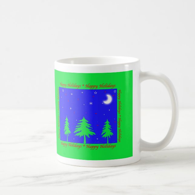 Taza De Café Happy Holidays Winter Scene (Derecha)