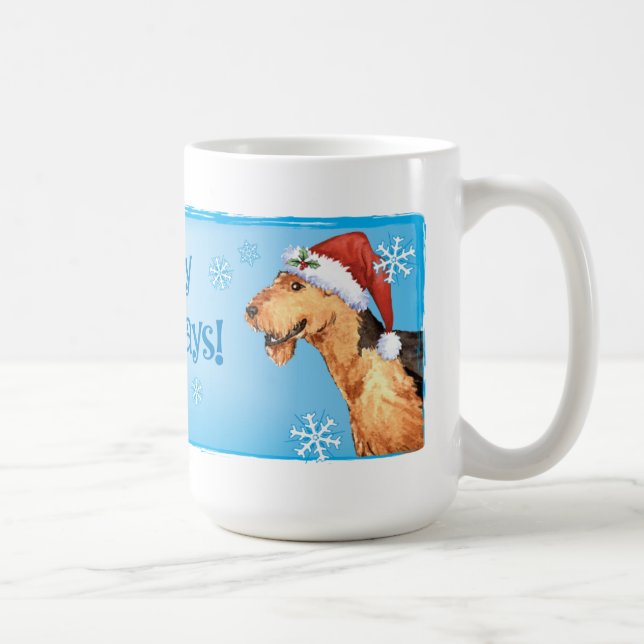 Taza De Café Happy Howliday Airedale (Derecha)