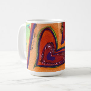 Taza De Café Happy Love Hearts Art Personalizado Coffee Mug