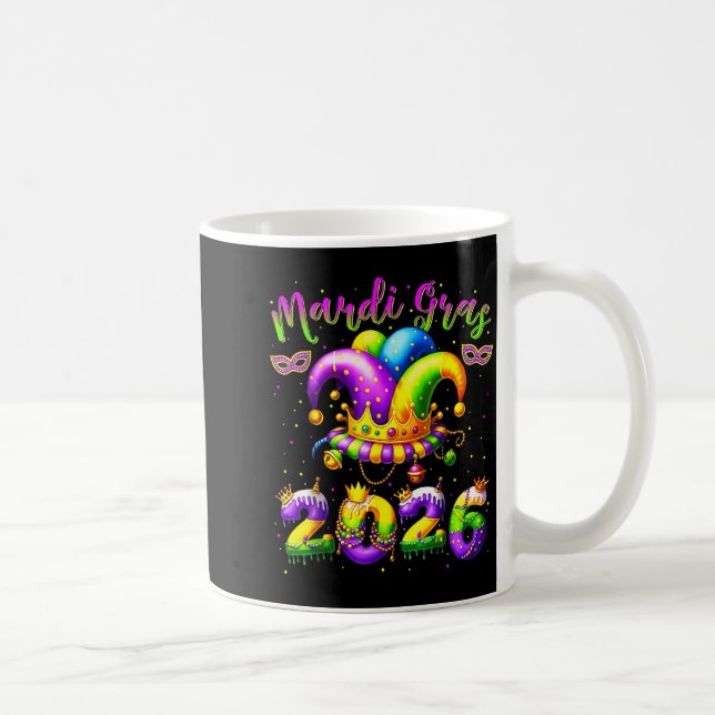 Taza De Café Happy Mardi Gras 2026 Jester Hat New Orleans Men W (Derecha)
