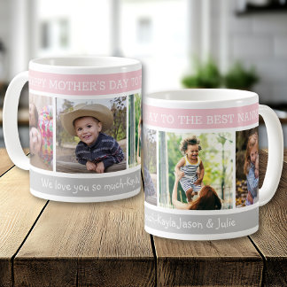 Taza De Café Happy Mother's Day Best Nanny 4 Photo Collage
