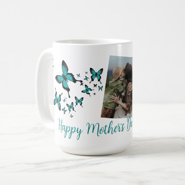 Taza De Café Happy Mother's Day Butterfly Cute Photo  (Anverso izquierdo)