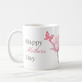 Taza De Café Happy Mother's Day with Pink Lotus and Butterfly 