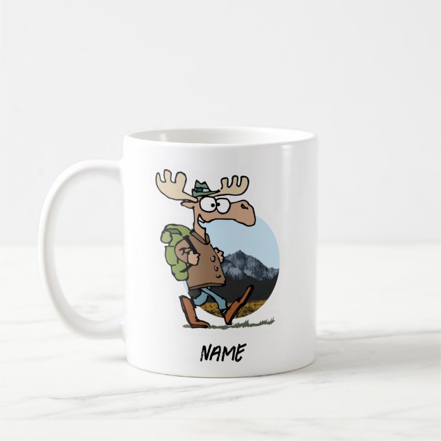 Taza De Café Happy Mountain Moose (Izquierda)