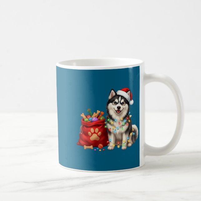 Taza De Café Happy Msky Christmas Lights Dog Mom Msky  (Derecha)