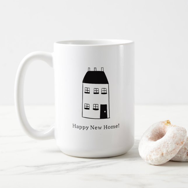 Taza De Café Happy New Home Moving New House Quote (Con donut)