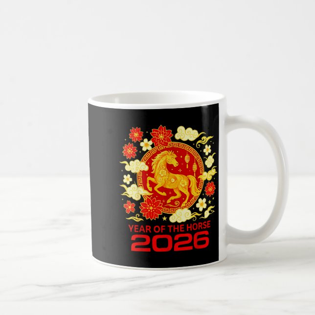Taza De Café Happy New Year 2026 Chinese New Year Horse Zodiac  (Derecha)