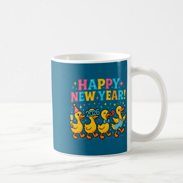 Taza De Café Happy New Year 2026 Cute Duck Party Gift Long Slee (Derecha)