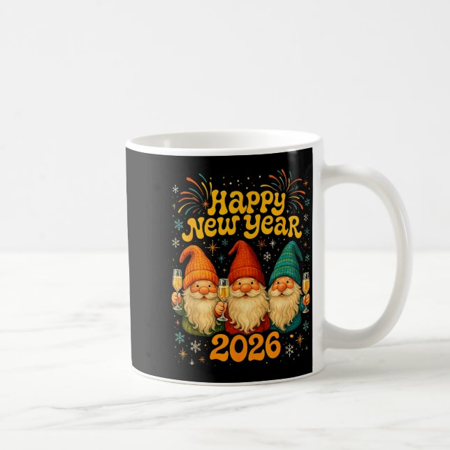 Taza De Café Happy New Year 2026 Cute Gnome Party Gift  (Derecha)