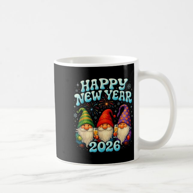 Taza De Café Happy New Year 2026 Cute Gnome Party Gift  (Derecha)