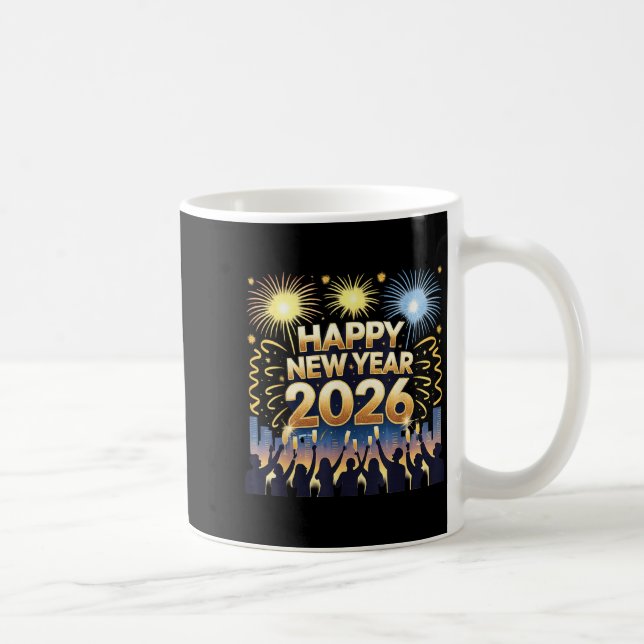 Taza De Café Happy New Year 2026 Fireworks Party Celebration  (Derecha)