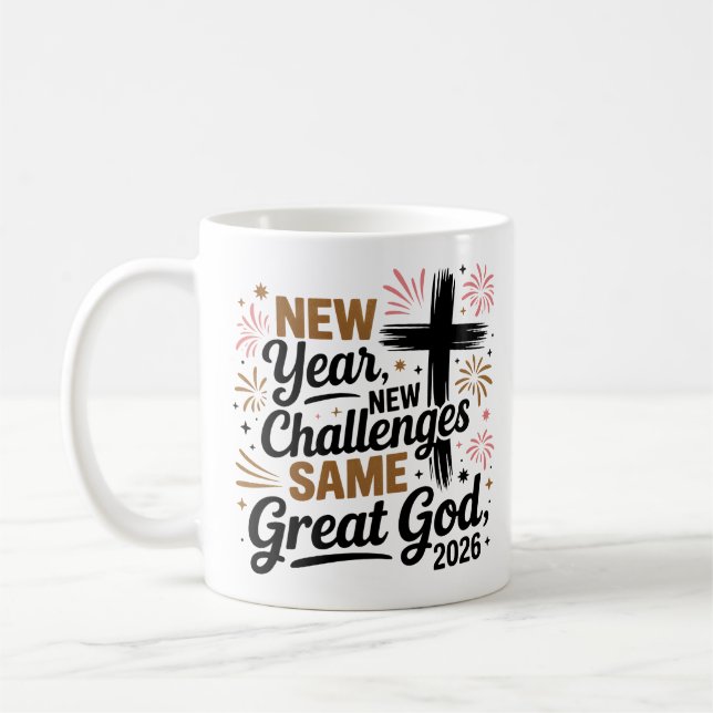 Taza De Café Happy New Year 2026: Same Great God' (Izquierda)