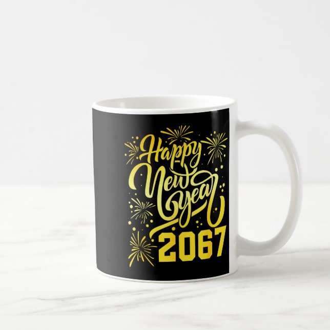 Taza De Café Happy New Year 2067 Funny 67 Six Seven Meme New Ye (Derecha)
