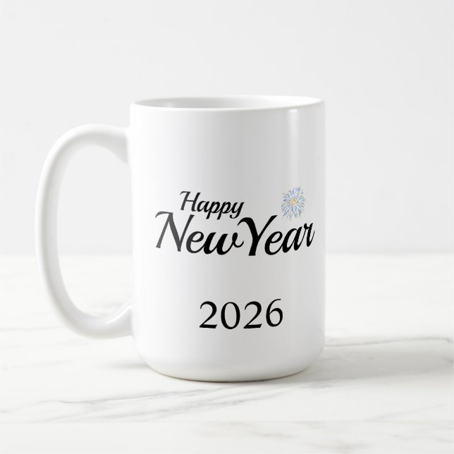Taza De Café Happy New Year Custom Present (Izquierda)