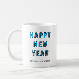 Taza De Café Happy New Year Mug Personalized Family Name custom