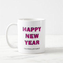 Taza De Café Happy New Year Mug Personalized Family Name custom
