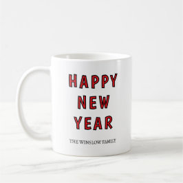 Taza De Café Happy New Year Mug Personalized Family Name custom