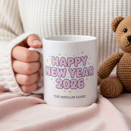 Taza De Café Happy New Year Mug Personalized Family Name custom