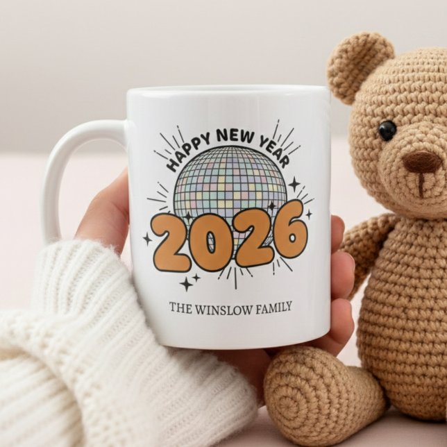 Taza De Café Happy New Year Mug Personalized Family Name custom (Subido por el creador)