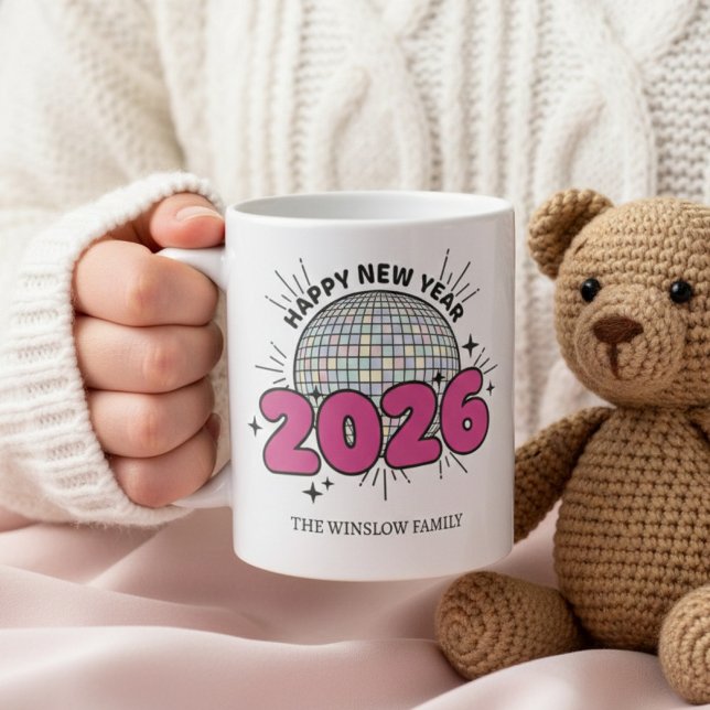 Taza De Café Happy New Year Mug Personalized Family Name custom (Subido por el creador)