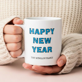 Taza De Café Happy New Year Mug Personalized Family Name custom