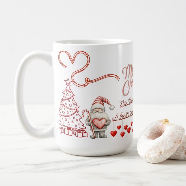 Taza De Café Happy New Year Mug – Premium Celebration Design (Con donut)