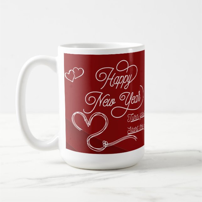 Taza De Café Happy New Year Mug – Premium Celebration Design (Izquierda)