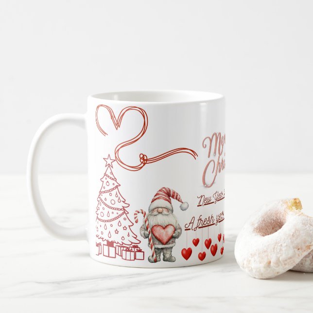 Taza De Café Happy New Year Mug – Premium Celebration Design (Con donut)