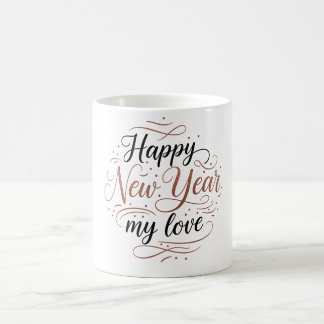 Taza De Café Happy New Year My Love Coffee Mug (Centro)