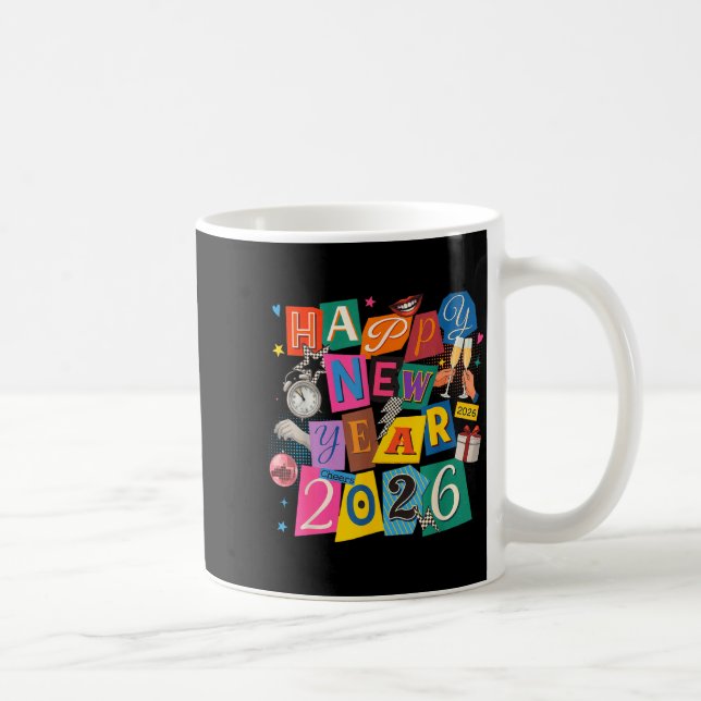 Taza De Café Happy New Year Party 2026 Ballon Family Matching M (Derecha)