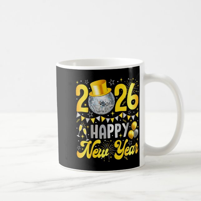 Taza De Café Happy New Year Party 2026 Balloon Family Matching  (Derecha)