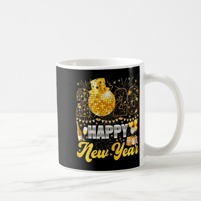 Taza De Café Happy New Year Party 2026 Balloon Family Matching  (Derecha)