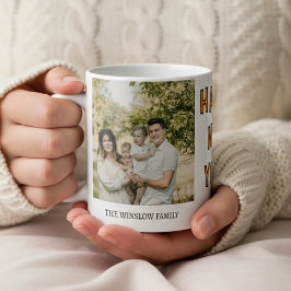 Taza De Café Happy New Year  Personalized Family Name Photo 