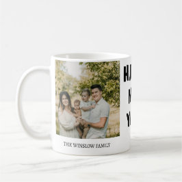 Taza De Café Happy New Year  Personalized Family Name Photo 