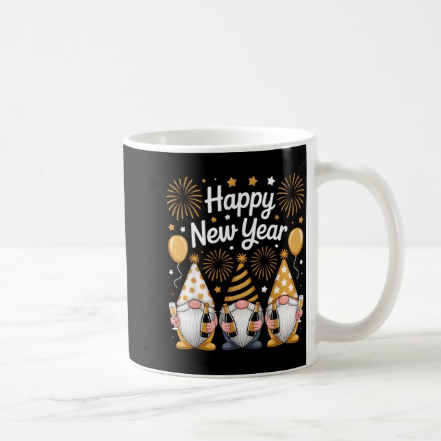 Taza De Café Happy New Years Eve Party Gnomes Matching Family  (Derecha)