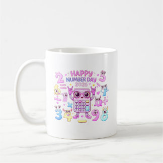 Taza De Café Happy Number Day 2026 Cute Calculator Design