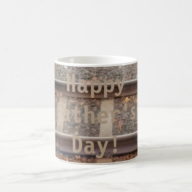 Taza De Café Happy Padre's Day Train Tracks, Railroad Mug (Centro)