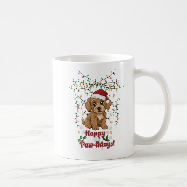 Taza De Café Happy Paw-lidays Christmas Cockapoo Mug (Derecha)