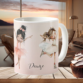 Taza De Café Happy Pink Girly Ballerina Mug