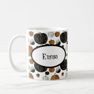 Taza De Café Happy print polka dots pumpkin 