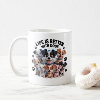 Taza De Café Happy Puppy Squad – Cute Dog Lovers Collection
