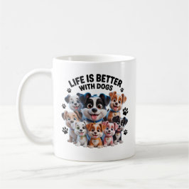 Taza De Café Happy Puppy Squad – Cute Dog Lovers Collection