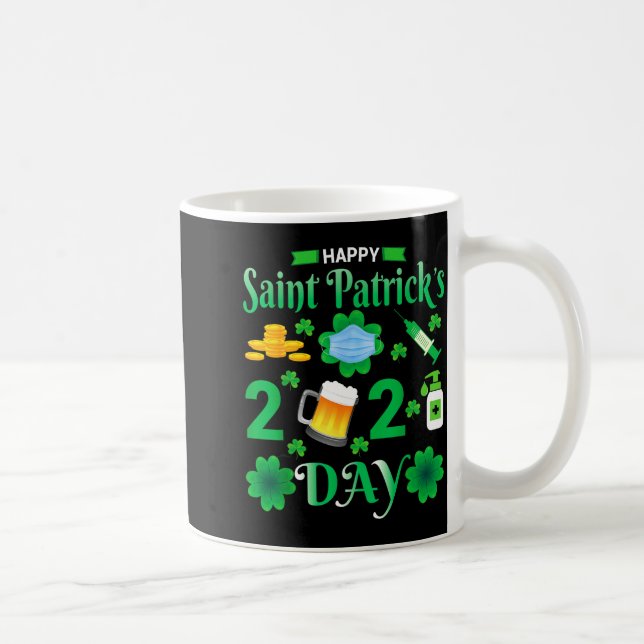 Taza De Café Happy Saint Patrick's Day 2024 Irish Shamrock Face (Derecha)