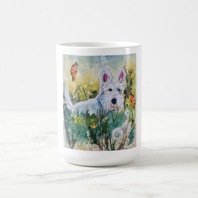 Taza De Café Happy Scottie in a Field (Centro)