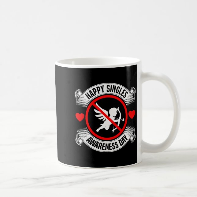 Taza De Café Happy Singles Awareness Day Anti Cud Anti Valentin (Derecha)