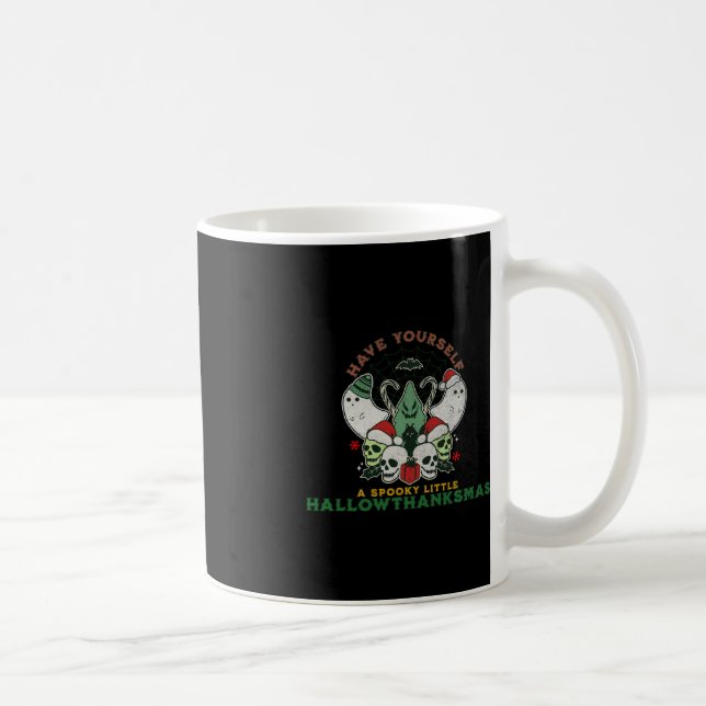 Taza De Café Happy Spooky HallowGraciasMas Navidades de Hallowe (Derecha)