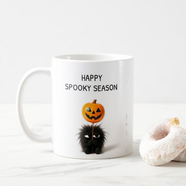 Taza De Café Happy Spooky Season Mug – Cute Halloween Creature  (Con donut)
